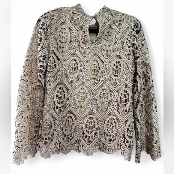 Ultra Pink Lace Blouse in Cream - Picture 5 of 11